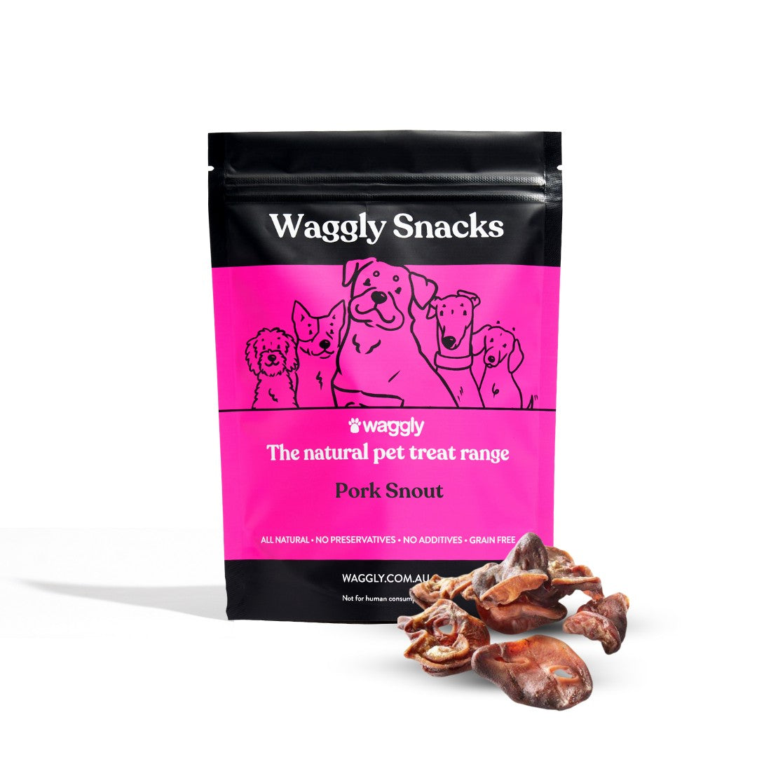 Waggly Snacks Pork Snout Dog Treats - natural Australian pork chew
