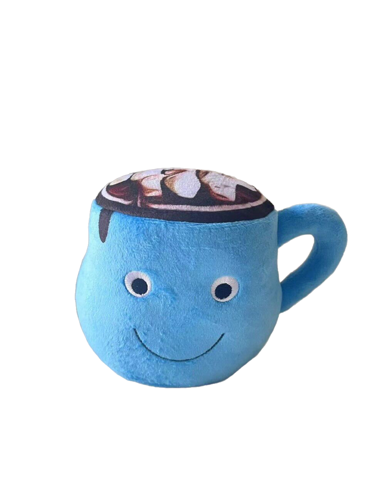 Waggly Plush Hot Choco Dog Toy - soft winter squeaker toy