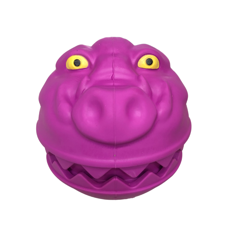 Waggly Rubber Monster Ball Dog Toy - durable treat dispenser