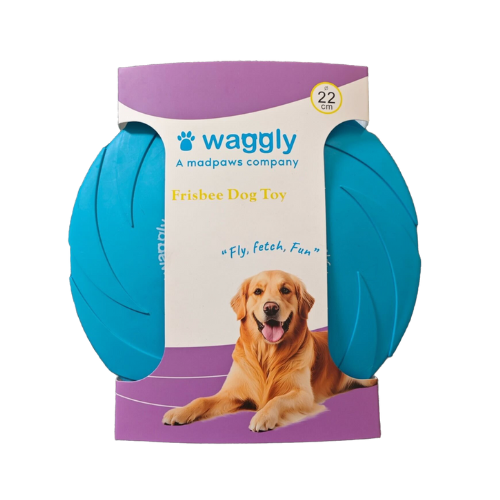 Waggly "Fly, Fetch, Fun" Frisbee Dog Toy