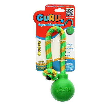 GURU Single Squeaking Rope Medium (40x7x7cm) - interactive, durable dog