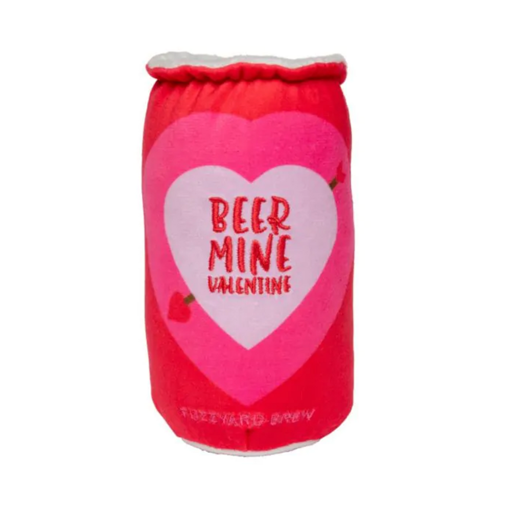 FuzzYard Beer Mine Valentine Beer Plush Squeaker Dog Toy