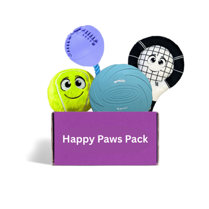 Happy Paws Playful Paws Toy Box – active and plush dog toys