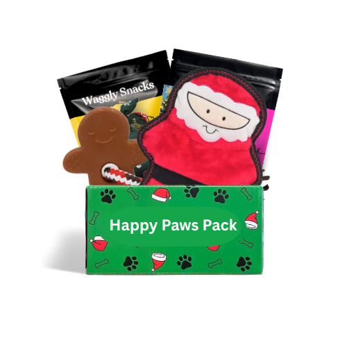 Happy Paws Puppy's First Christmas Box - festive puppy gift with toys and treats
