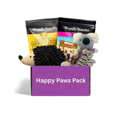 Australian themed Dog toy and treat box - outback adventure plush toys for all dog breeds