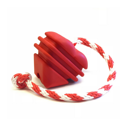 SodaPup Heart On A String Chew Dog Toy - durable rubber power chewer toy
