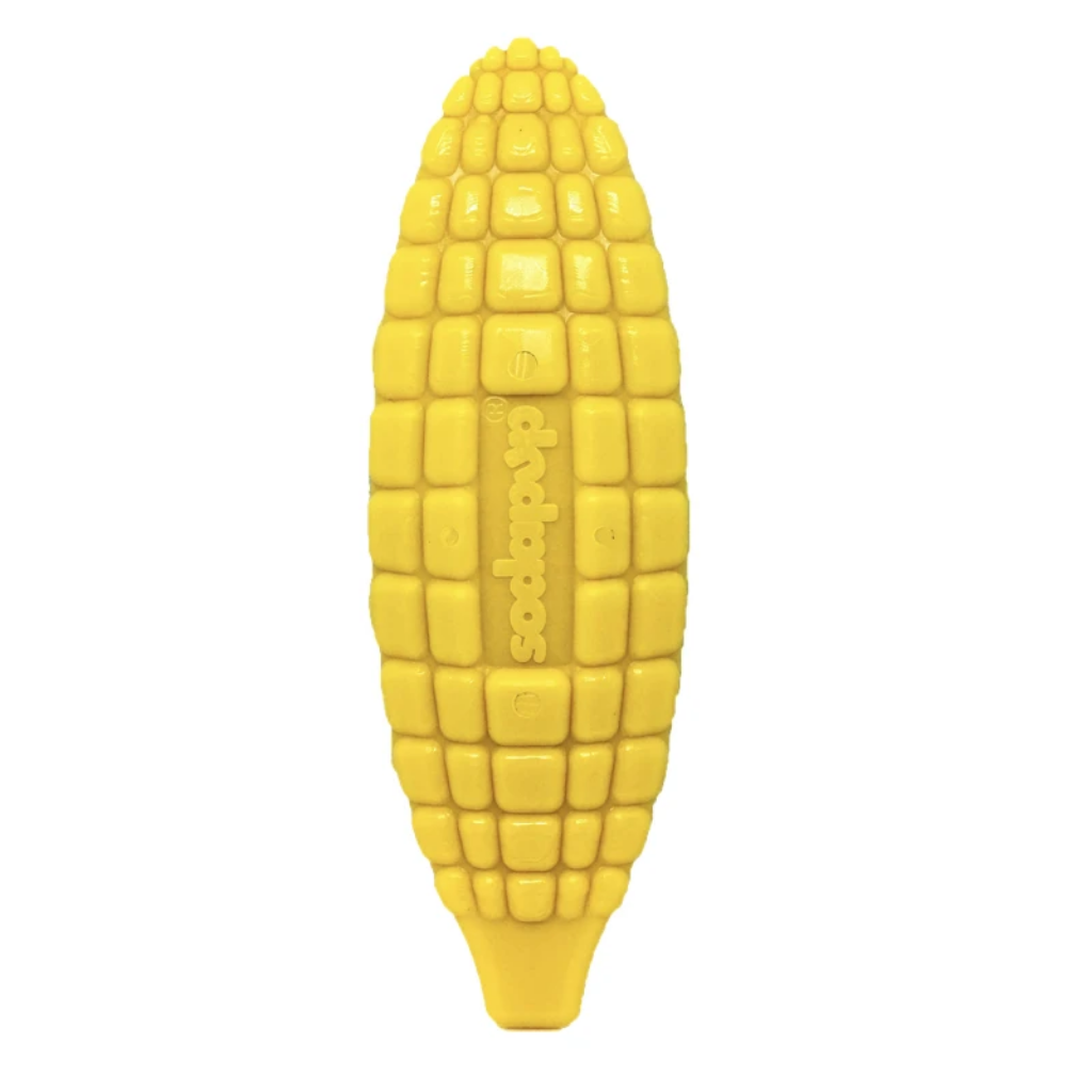 SodaPup Nylon Corn On The Cob Dog Toy - durable corn chew toy and lick mat

