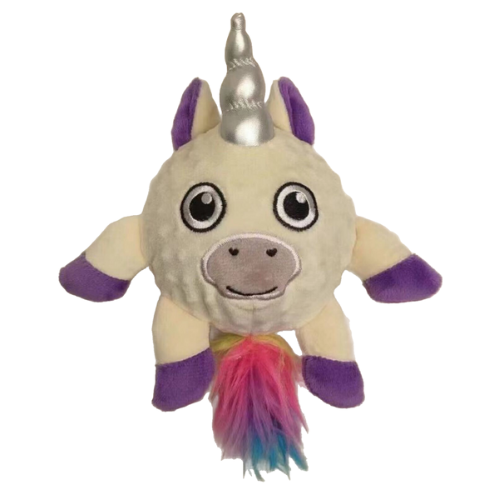 Waggly 2-in-1 Sparkle Spike Unicorn Ball Dog Toy - soft outer layer with spiky ball
