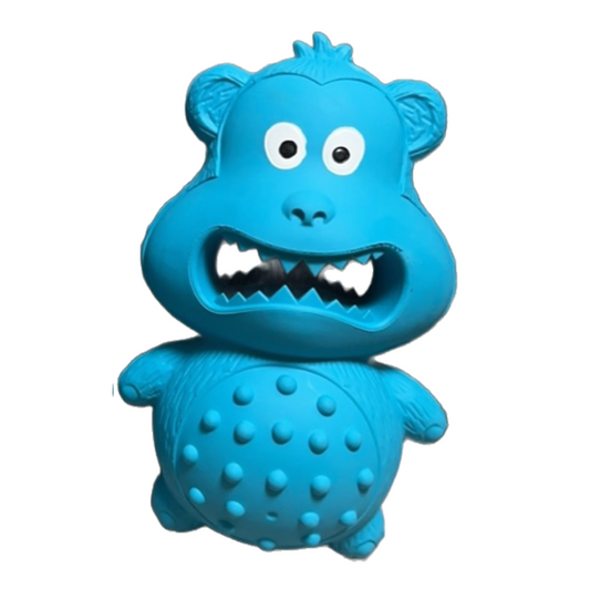 Waggly Bear-oke Superstar Rubber Dog Toy - durable Bear squeaker toy
