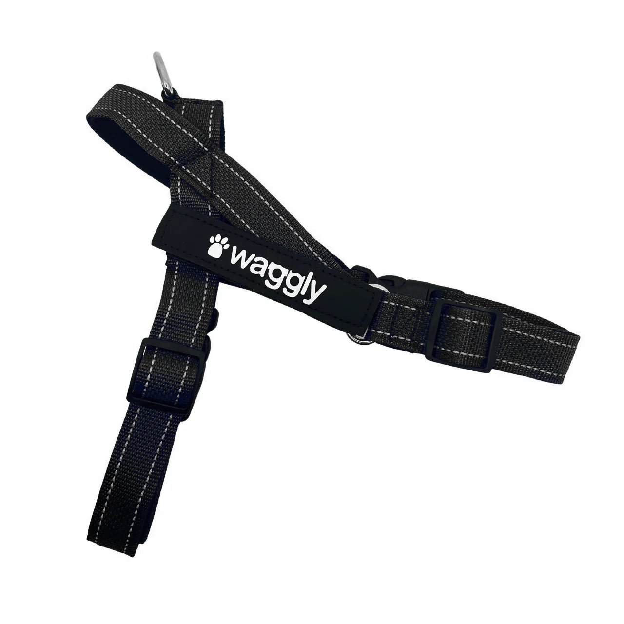 Waggly Dog Harness - black adjustable pet harness with straps