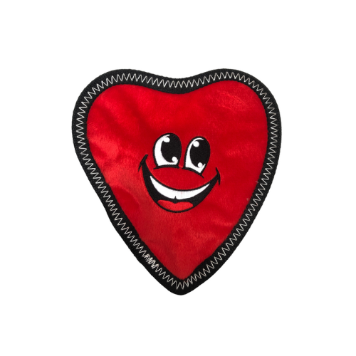 Waggly DuraPlay Heart Dog Toy - no stuffing strong stitch plush toy
