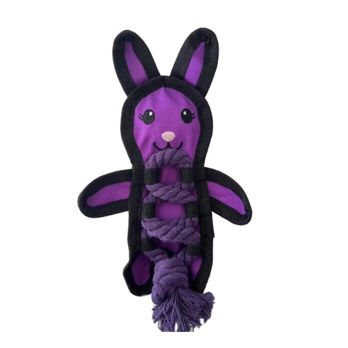 Waggly DuraPlay Hopster Dog Toy - no stuffing strong stitch plush bunny
