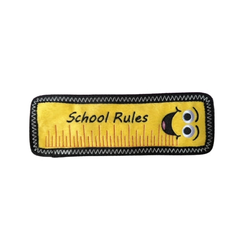 Waggly DuraPlay School Rules Dog Toy - ruler squeaky toy for dogs

