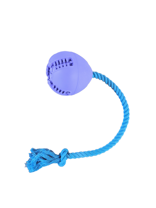 Waggly Egg-n-Play Tugball Dog Toy - rubber rope treat dispenser toy
