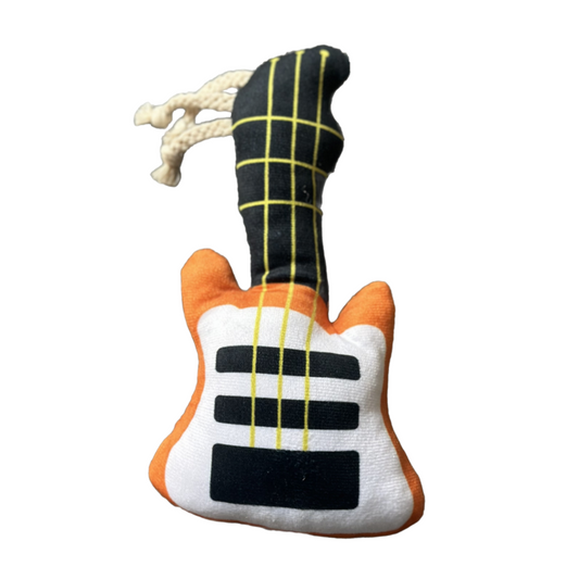 Waggly Paw-sic Rocker Plush Dog Toy - guitar squeaker toy
