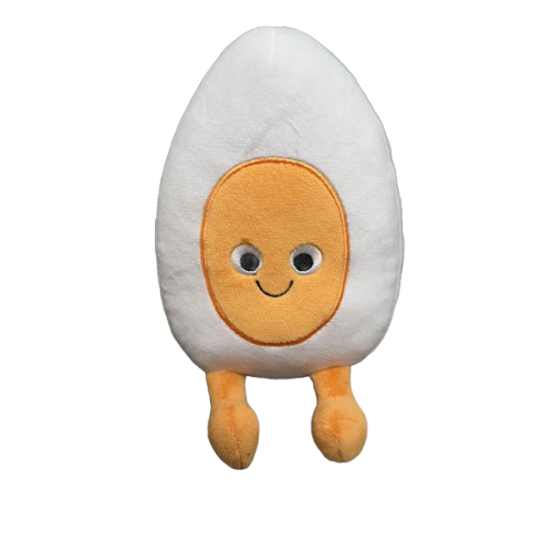 Waggly Plush Breakfast Egg Dog Toy - soft fried egg squeaker toy
