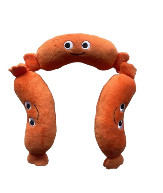 Waggly Plush Breakfast Sausages Dog Toy - soft squeaker toy
