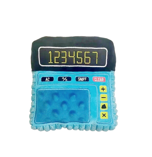 Waggly Plush Paw-culator Dog Toy - calculator squeaker toy
