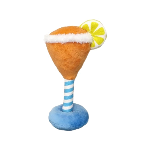 Waggly Plush Pawty Mixer Dog Toy - cocktail squeaker toy
