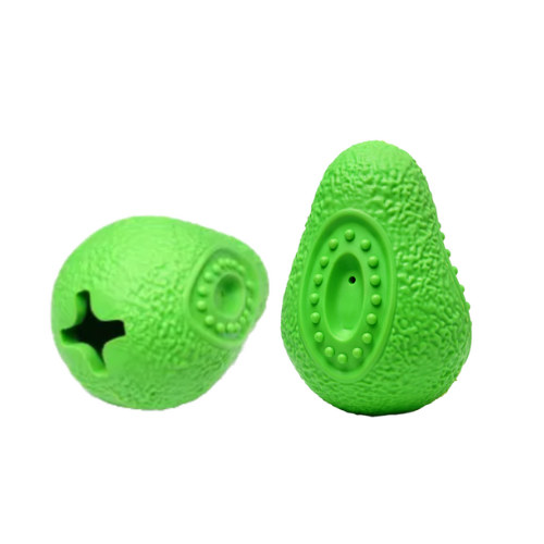 Waggly Rubber Avocado Treat Dispenser Dog Toy - durable chew toy
