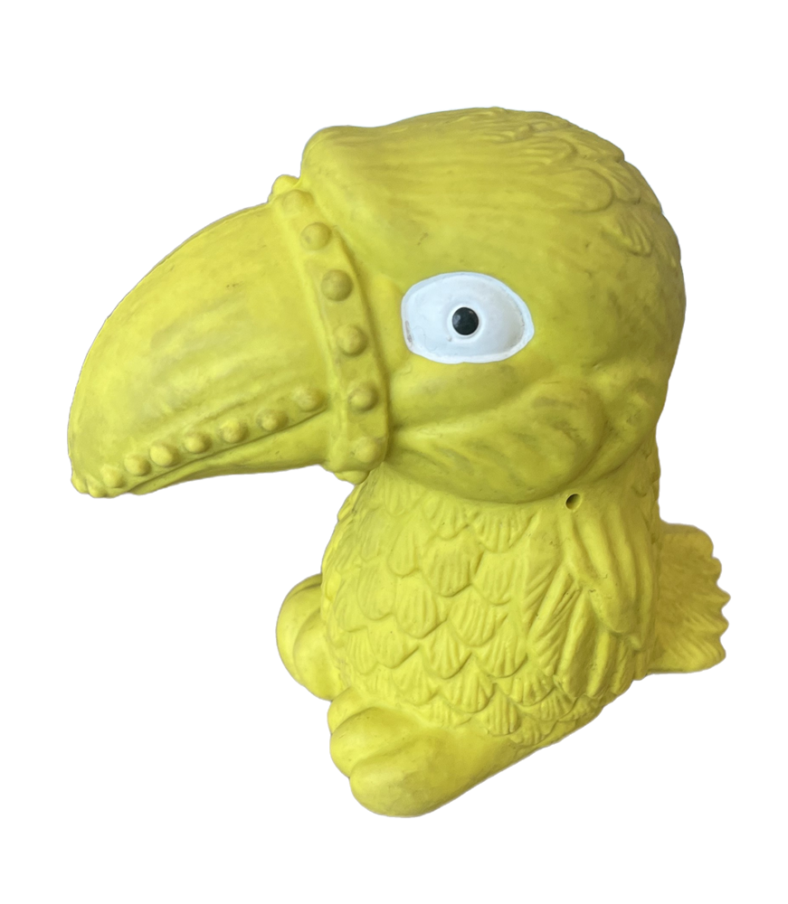 Waggly Rubber Toucan Squeaker Dog Toy - durable chew squeaker toy

