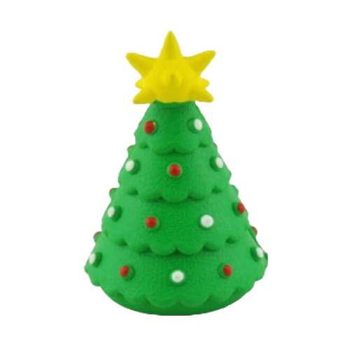 Waggly Rubber Xmas Tree-t Dispenser Dog Toy - Christmas tree treat dispenser