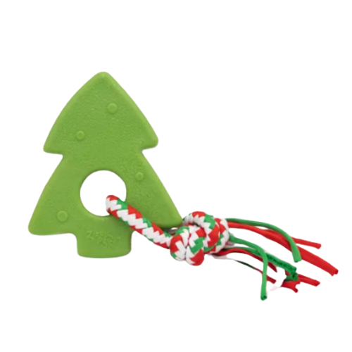 ZippyPaws Holiday ZippyTuff Teether Christmas Tree Dog Toy - durable Christmas teething toy
