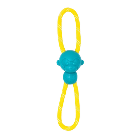 ZippyPaws RopeTugz ZippyTuff Monkey Dog Toy - durable teal rope tug toy