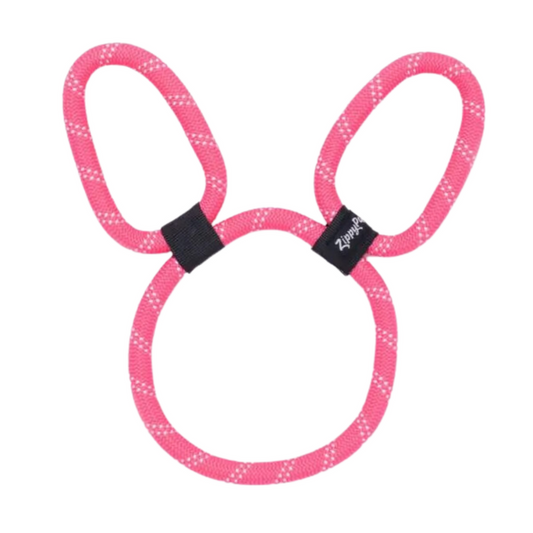 ZippyPaws ZippyRope Bunny Interactive Rope Dog Toy - climbing rope bunny toy
