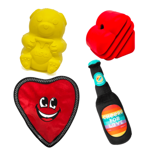 Happy Paws Love & Play Dog Toy Bundle - curated set of dog toys