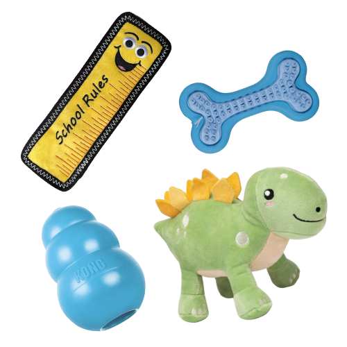 Happy Paws Puppy Starter Dog Toy Bundle - toy set for medium to large puppies