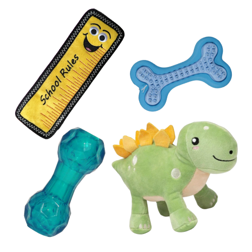 Happy Paws Puppy Starter Dog Toy Bundle - toy set for small puppies